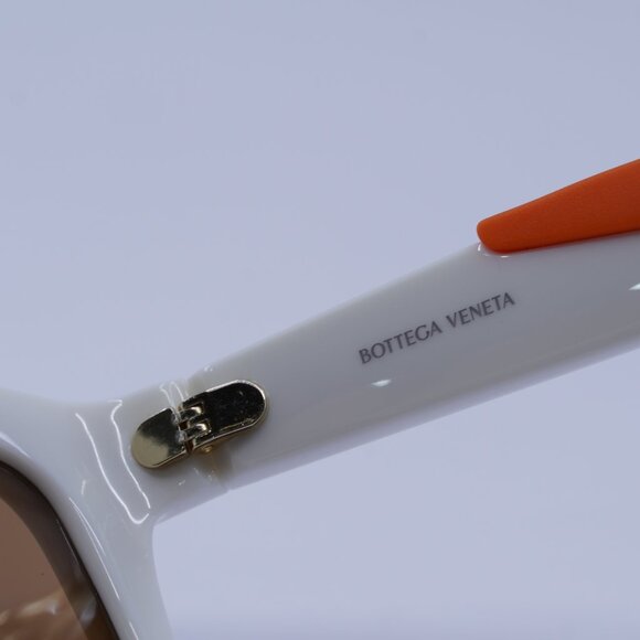 Bottega Veneta BV1232S 004 Sunglasses Ivory/Orange Rectangle Frame, Brown Lenses - Picture 7 of 11